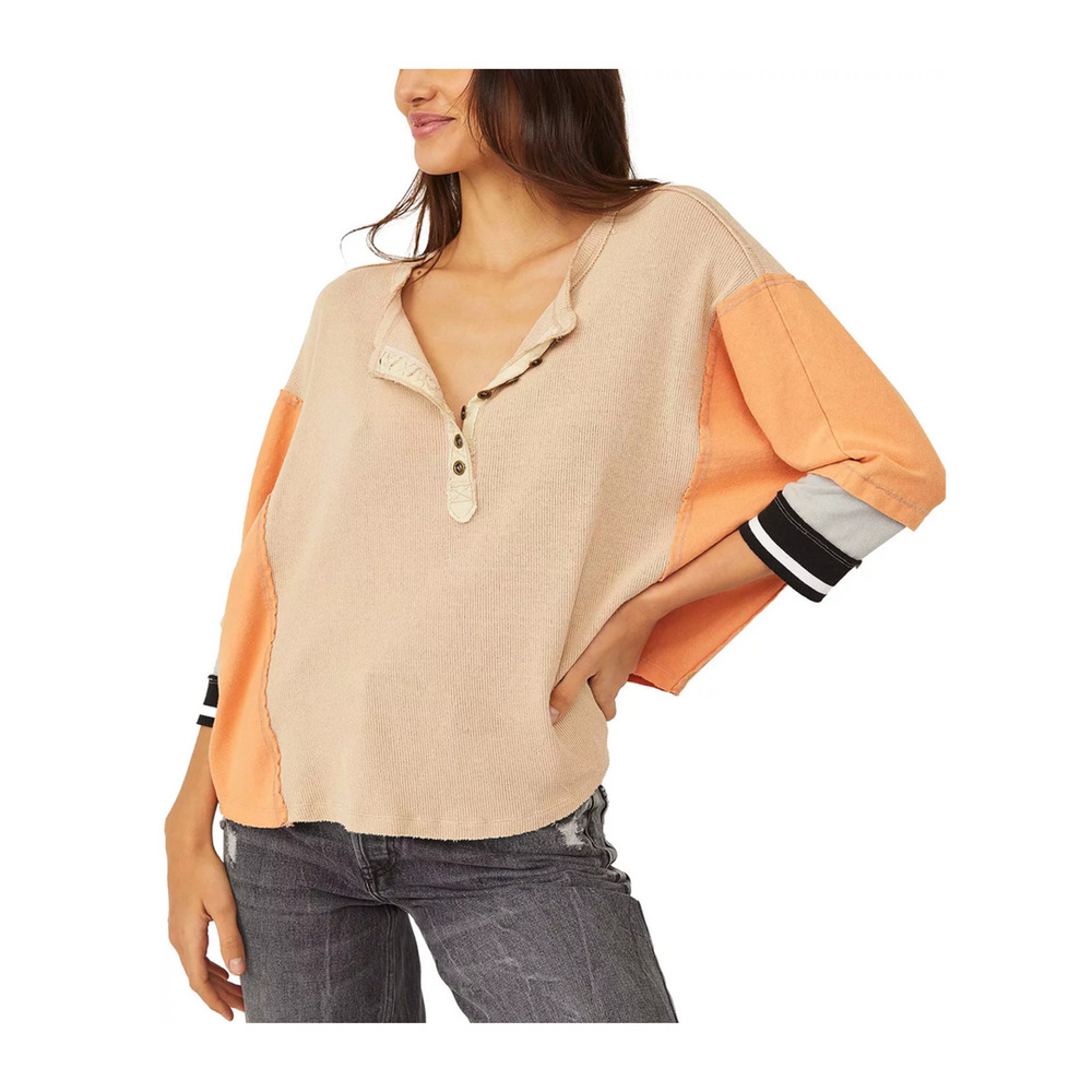 Free People Just Tip It Henley Top Multi Size XS